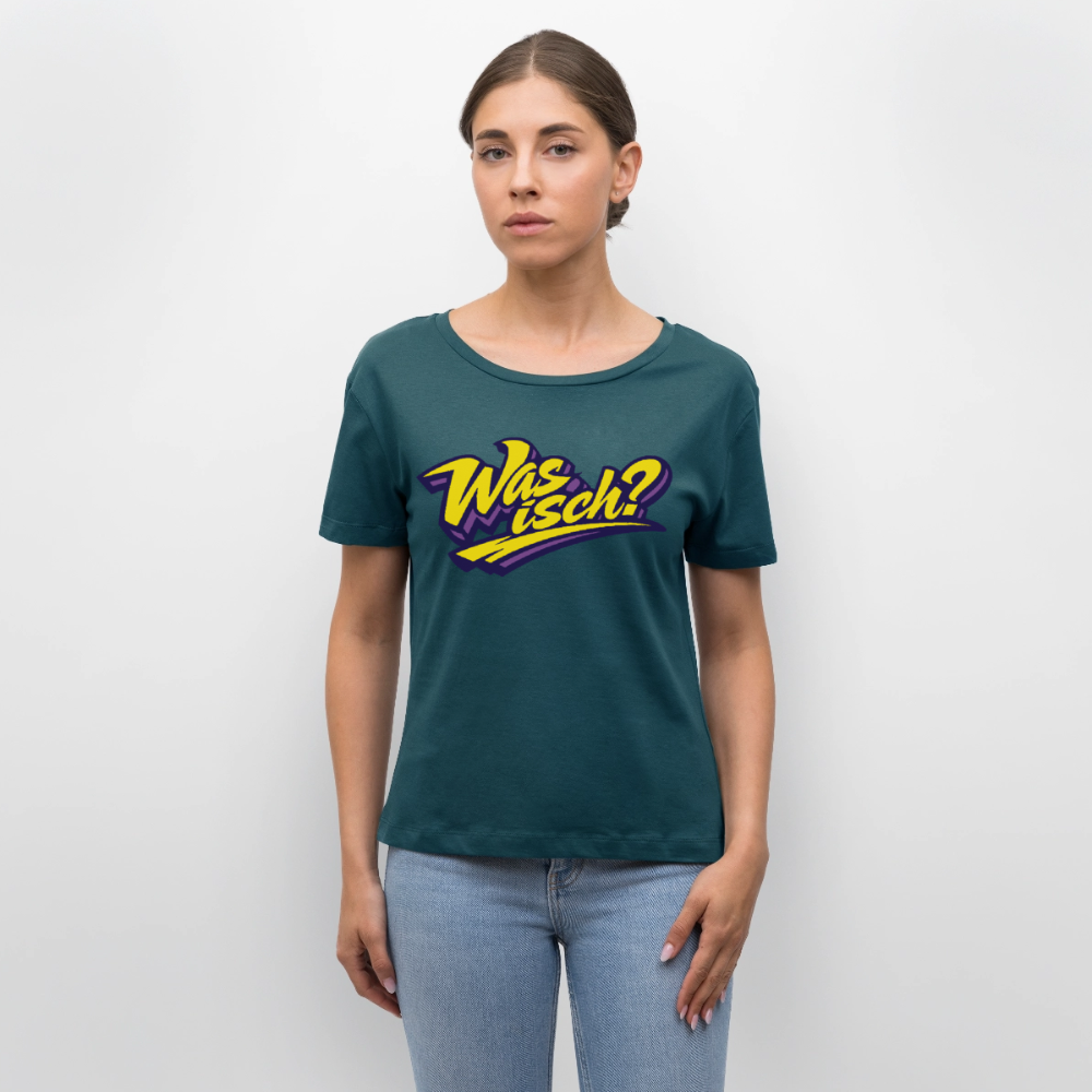 Was isch? Design – Rundhals Frauen Bio-T-Shirt - Dunkles Petrol