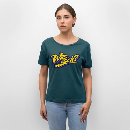 Was isch? Design – Rundhals Frauen Bio-T-Shirt - Dunkles Petrol