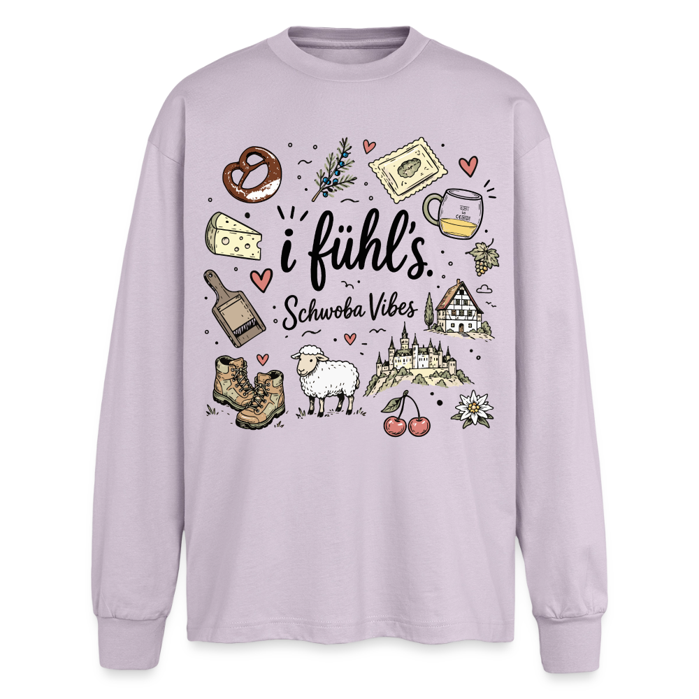 Alb Liebe Design – Oversized Langarmshirt - verblasstes Lila