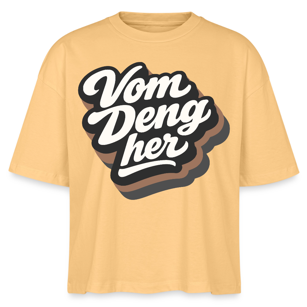 Vom Deng her Design – Frauen Boxy Bio-T-Shirt - Mispel