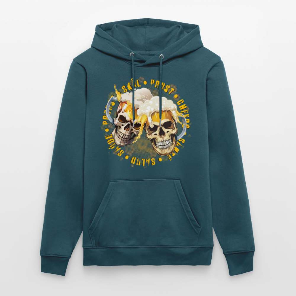 Party Skull Design – Unisex Bio-Hoodie - Dunkles Petrol