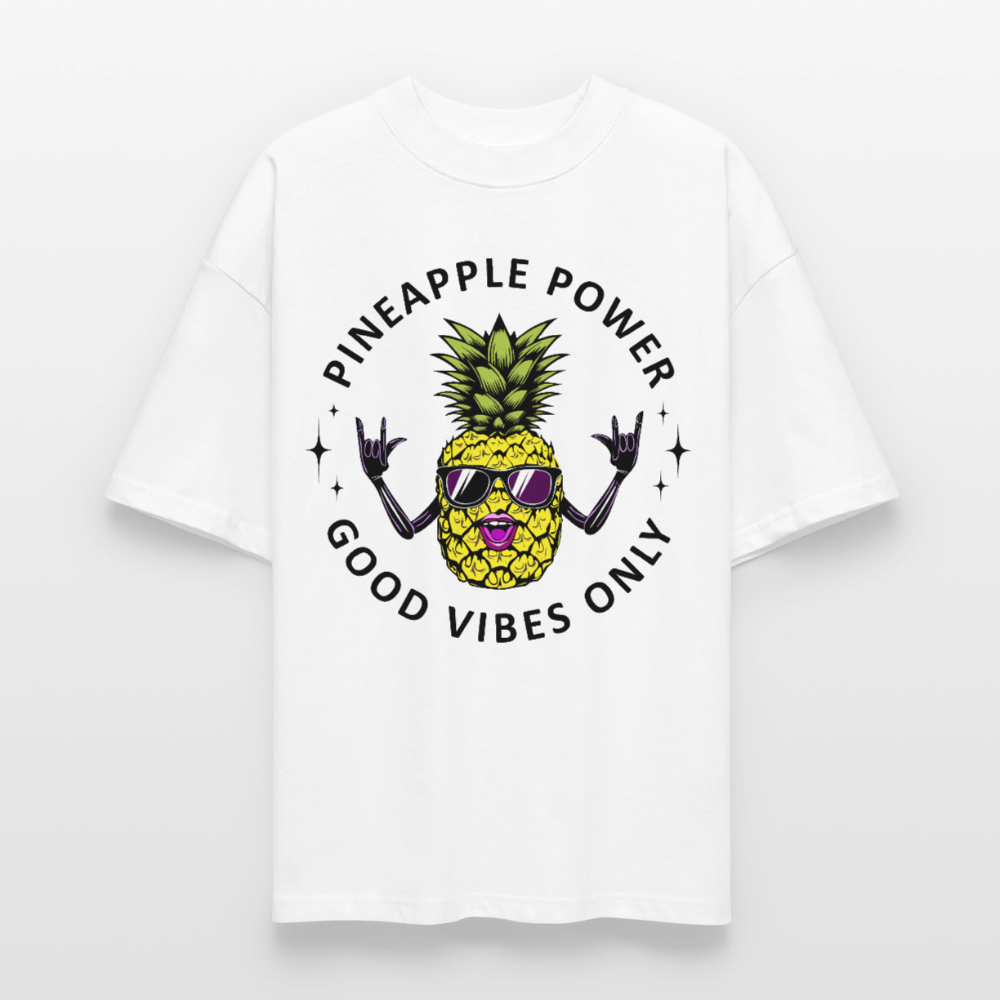 Pineapple Power Design – Oversized Unisex Bio T-Shirt - Weiß