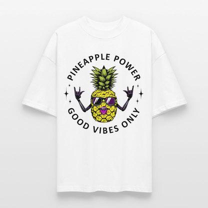Pineapple Power Design – Oversized Unisex Bio T-Shirt - Weiß