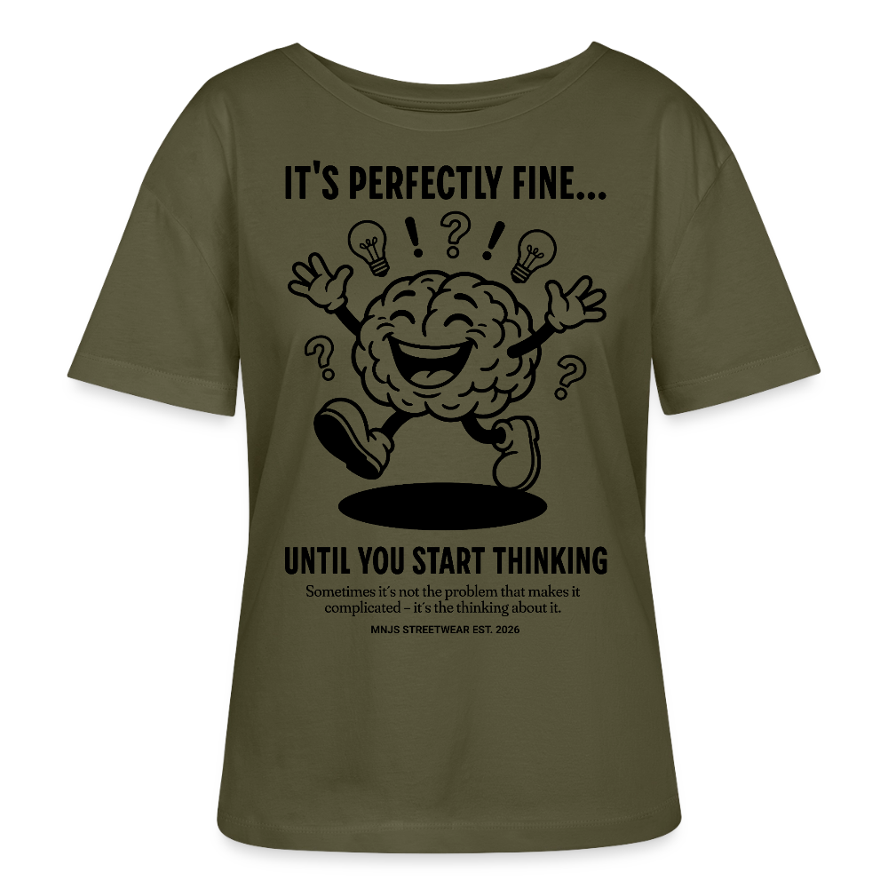 Brain Design – Rundhals Frauen Bio-T-Shirt - Khaki
