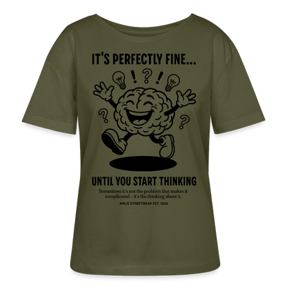 Brain Design – Rundhals Frauen Bio-T-Shirt - Khaki