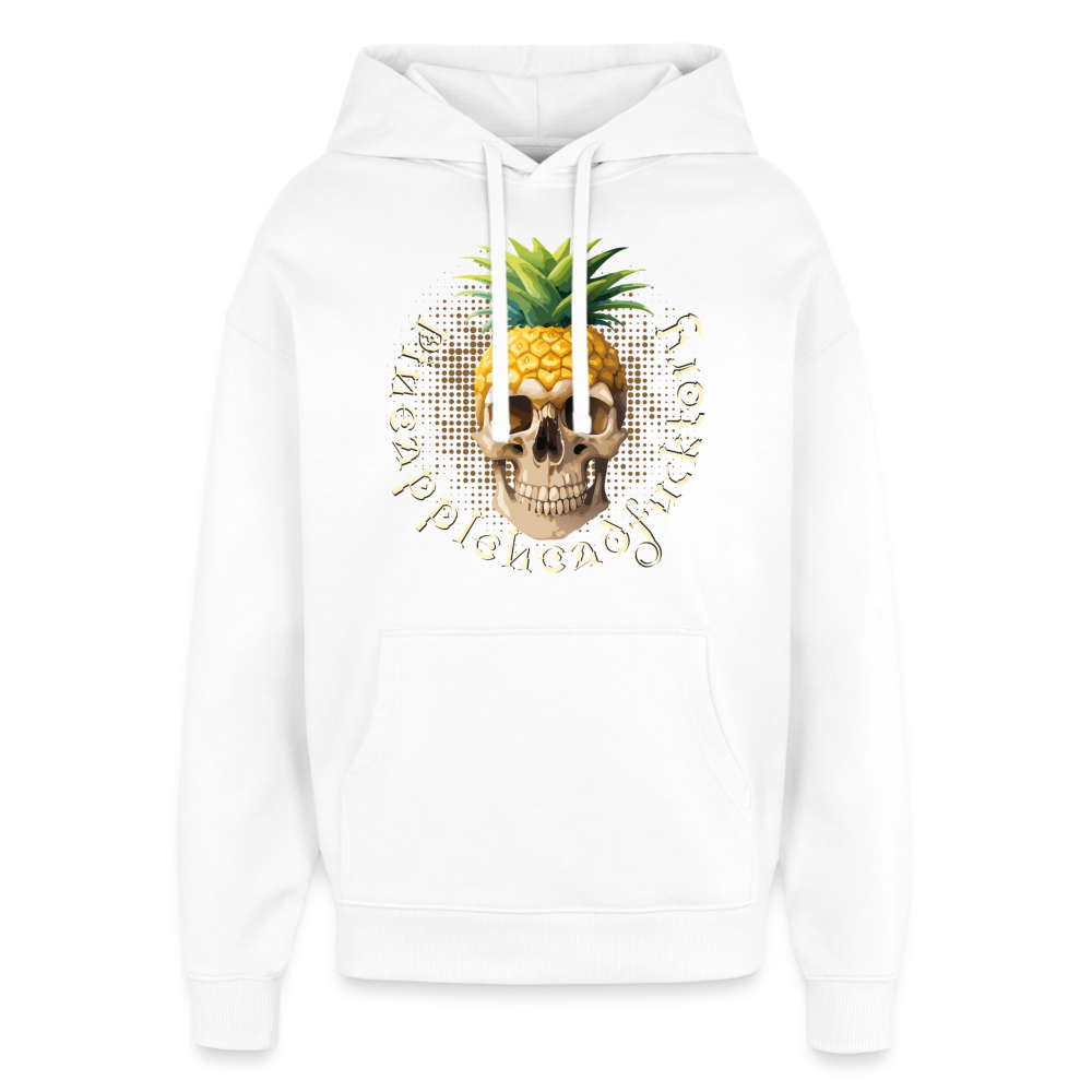 Pineapple Skull Design - Oversized Unisex Hoodie - Weiß