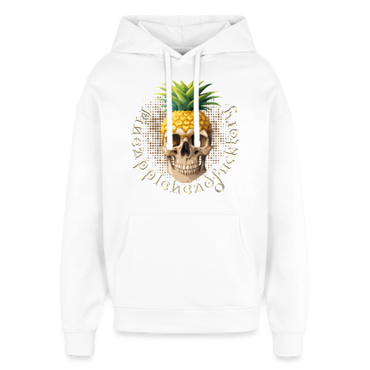 Pineapple Skull Design - Oversized Unisex Hoodie - Weiß