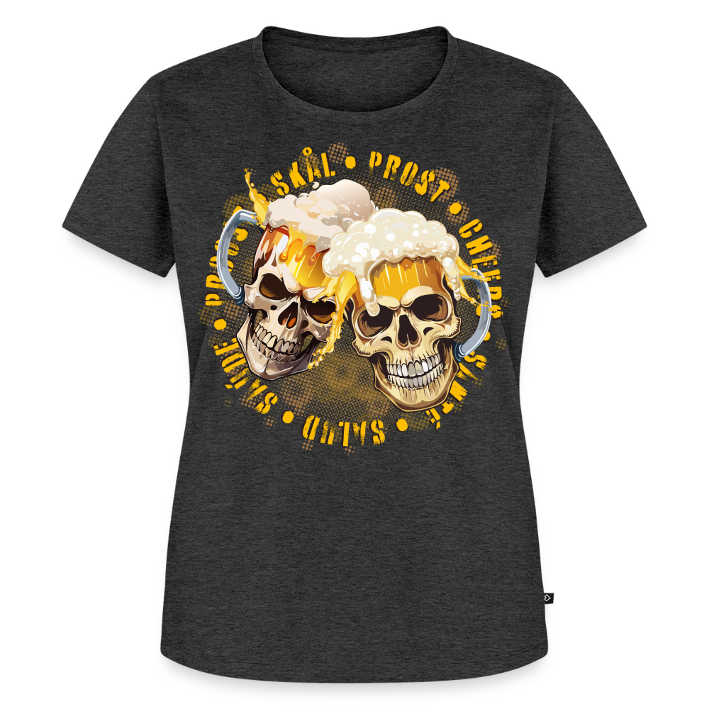 Party Skull Design – Frauen Premium T-Shirt - Anthrazit meliert