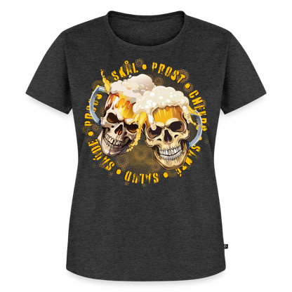 Party Skull Design – Frauen Premium T-Shirt - Anthrazit meliert