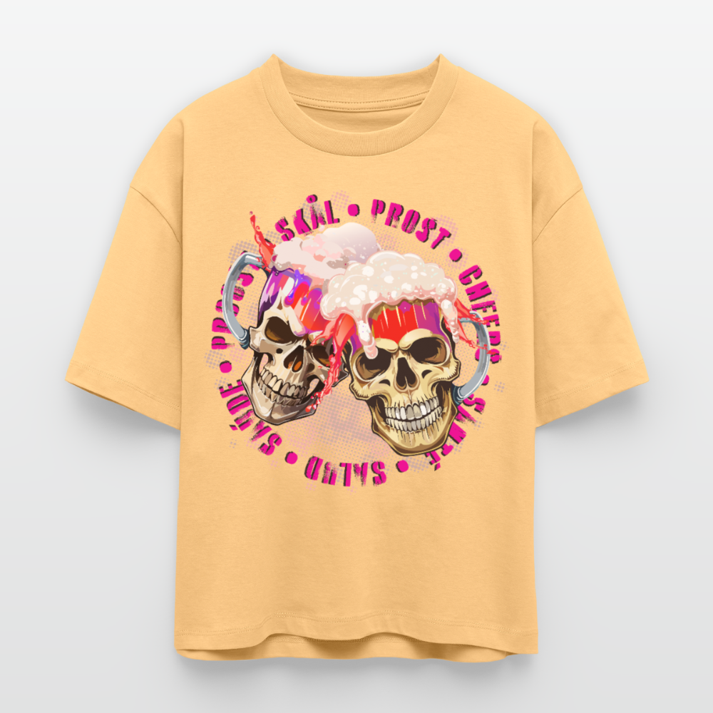 Party Skull Design Pink – Frauen Boxy Bio-T-Shirt - Mispel