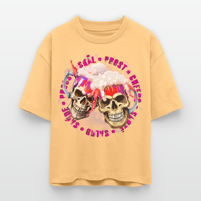 Party Skull Design Pink – Frauen Boxy Bio-T-Shirt - Mispel