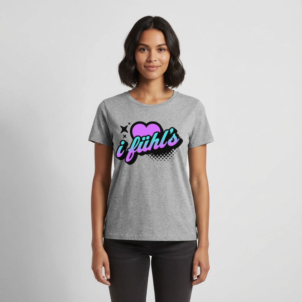 i fühl‘s Design – Frauen Premium T-Shirt - Grau meliert
