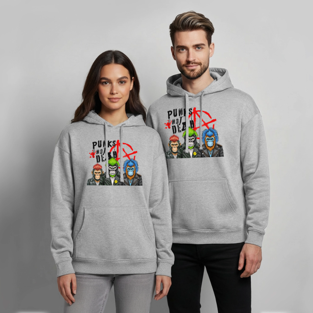 Punks Not Dead Design – Oversized Unisex Hoodie - Grau meliert