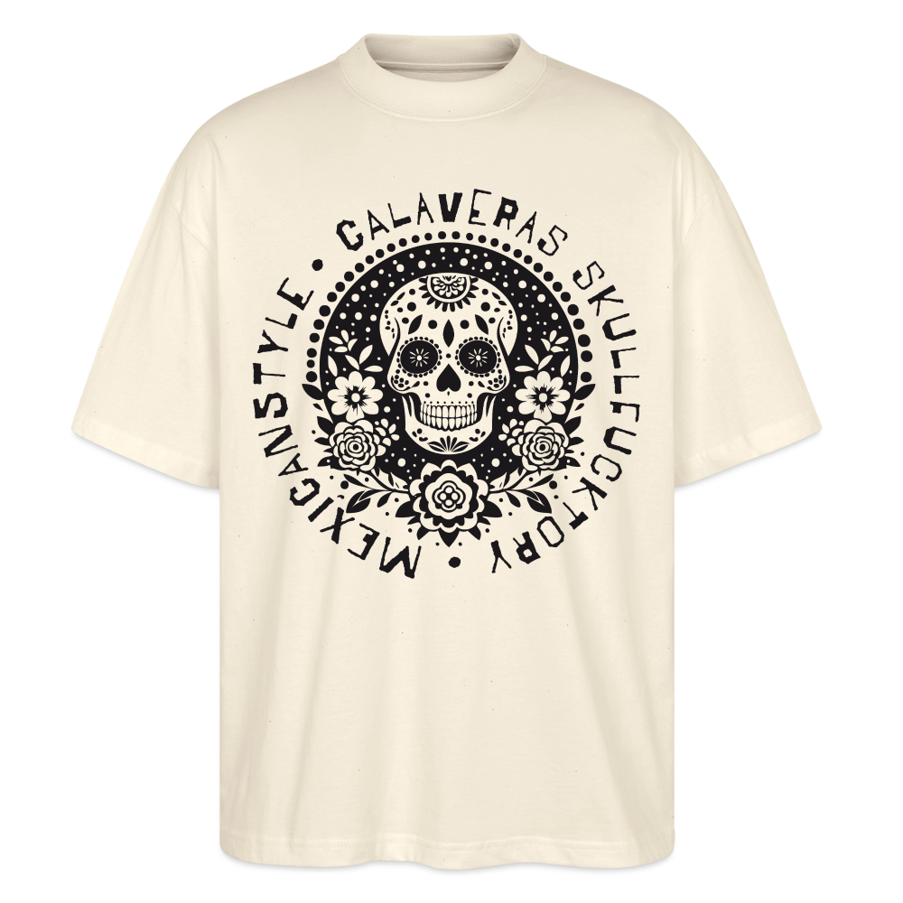 Sugar Skull Black Design - Oversized Unisex Bio T-Shirt - Natur