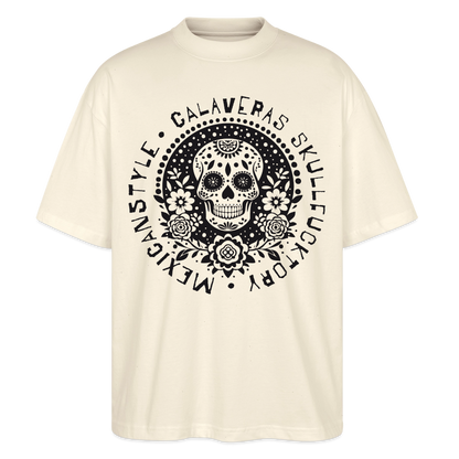 Sugar Skull Black Design - Oversized Unisex Bio T-Shirt - Natur