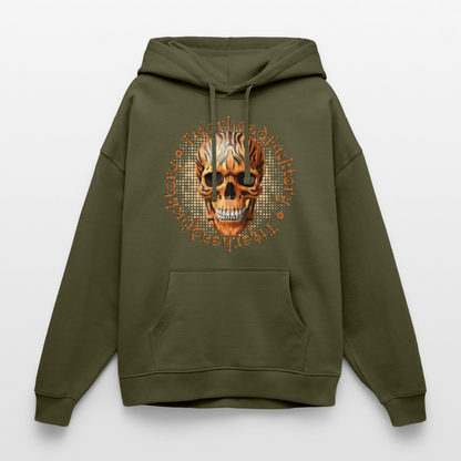 Tiger Skull Design – Oversized Unisex Hoodie - Khaki