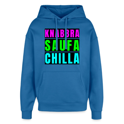 Knabbra Saufa Chilla – Oversized Unisex Hoodie - Achtsames Blau