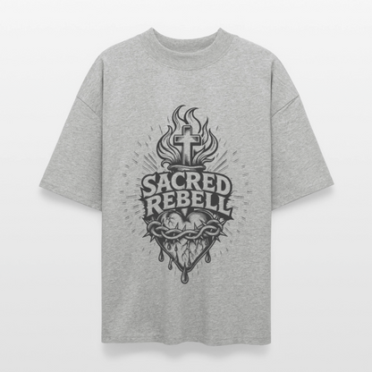 Sacred Rebell Design – Oversized Unisex Bio T-Shirt - Grau meliert