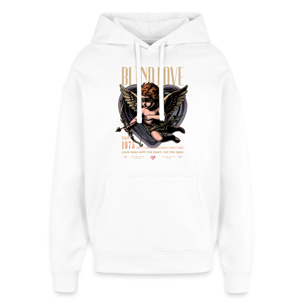 Bear Design – Oversized Unisex Hoodie - Weiß
