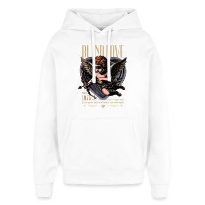 Bear Design – Oversized Unisex Hoodie - Weiß