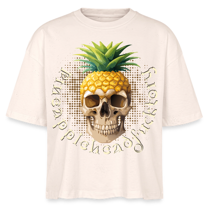 Pineapple Skull Design - Frauen Boxy Bio-T-Shirt - Natur