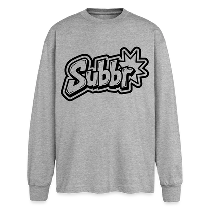 Subbr Design – Oversized Langarmshirt - Grau meliert