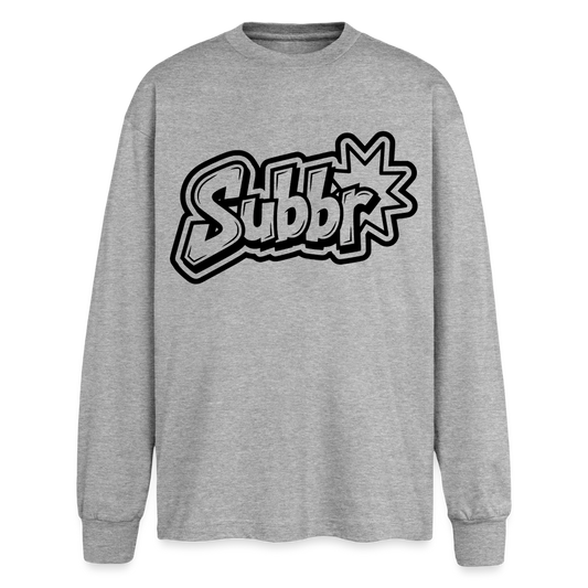 Subbr Design – Oversized Langarmshirt - Grau meliert
