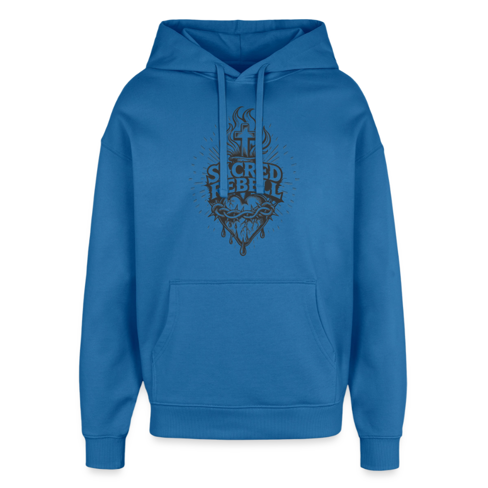 Sacred Rebell Design – Oversized Unisex Hoodie - Achtsames Blau