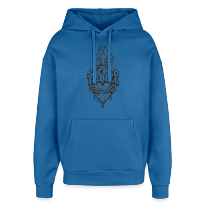 Sacred Rebell Design – Oversized Unisex Hoodie - Achtsames Blau