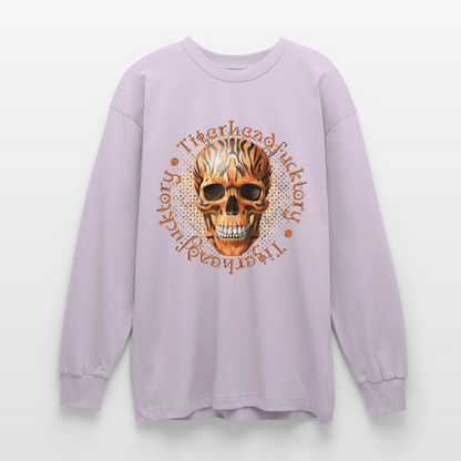 Tiger Skull Design – Oversized Langarmshirt - verblasstes Lila