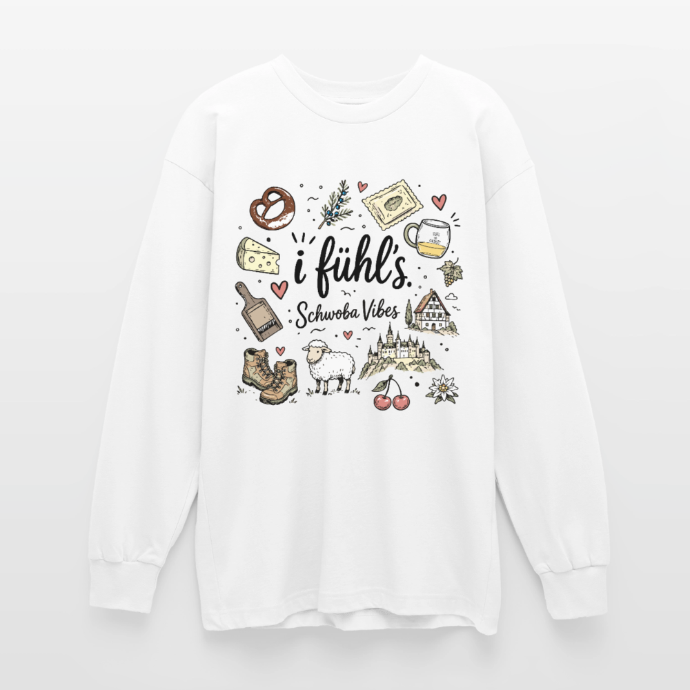 Alb Liebe Design – Oversized Langarmshirt - Weiß