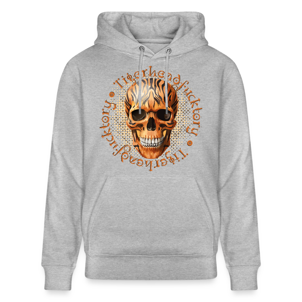 Tiger skull Design – Unisex Bio-Hoodie - Grau meliert