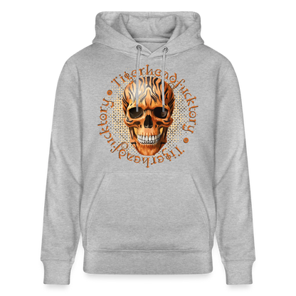 Tiger skull Design – Unisex Bio-Hoodie - Grau meliert