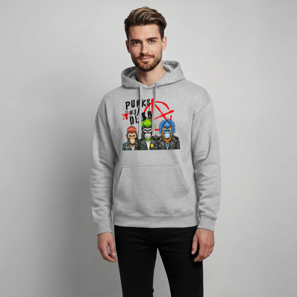 Punks Not Dead Design – Oversized Unisex Hoodie - Grau meliert