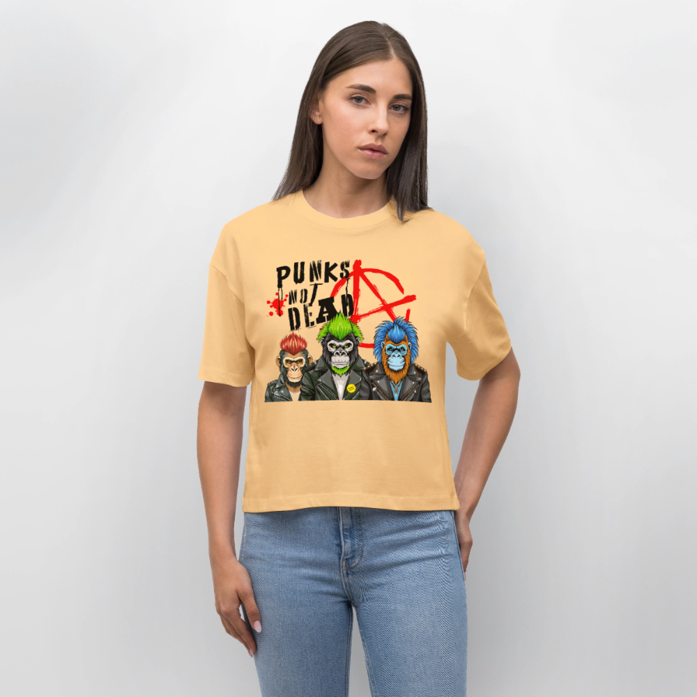 Punks Not Dead Design – Frauen Boxy Bio-T-Shirt - Mispel