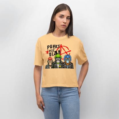 Punks Not Dead Design – Frauen Boxy Bio-T-Shirt - Mispel