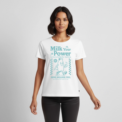 Milk Your Power Design – Frauen Premium T-Shirt - Weiß
