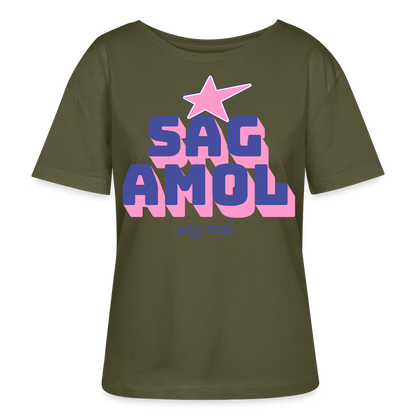 Sagamol Design – Rundhals Frauen Bio-T-Shirt - Khaki