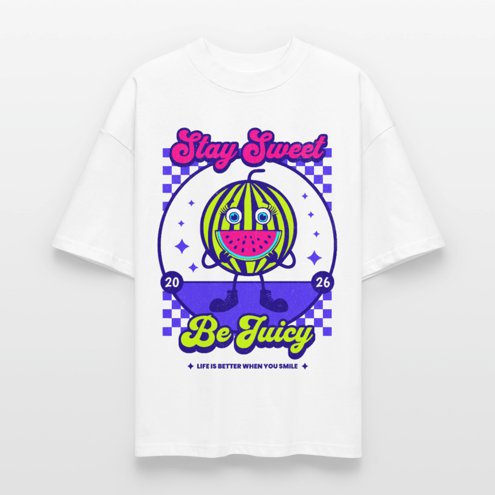 Stay Sweet Design – Oversized Unisex Bio T-Shirt - Weiß