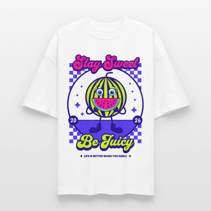 Stay Sweet Design – Oversized Unisex Bio T-Shirt - Weiß