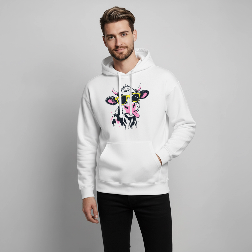 Street Cow Design – Oversized Unisex Hoodie - Weiß