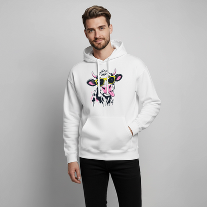 Street Cow Design – Oversized Unisex Hoodie - Weiß