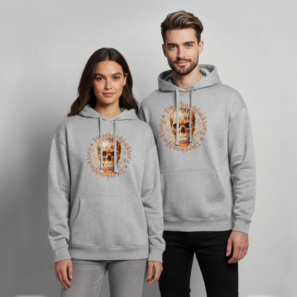 Tiger Skull Design – Oversized Unisex Hoodie - Grau meliert