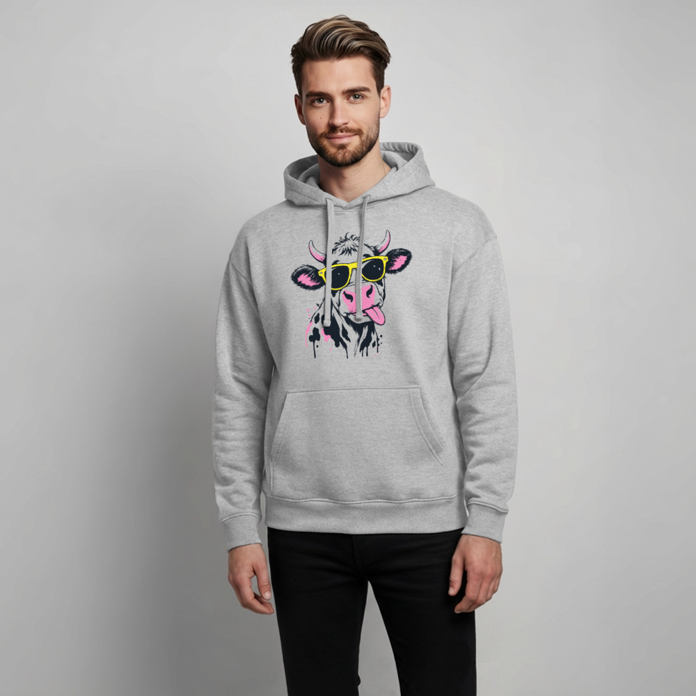 Street Cow Design – Oversized Unisex Hoodie - Grau meliert