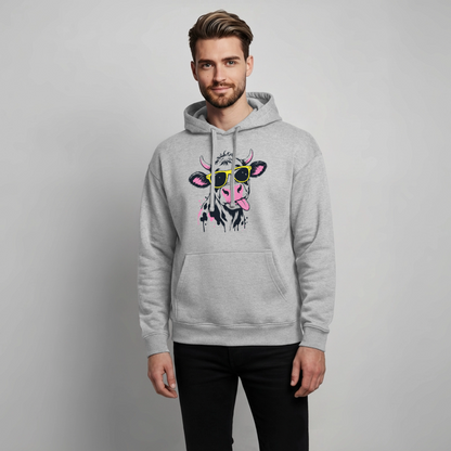 Street Cow Design – Oversized Unisex Hoodie - Grau meliert