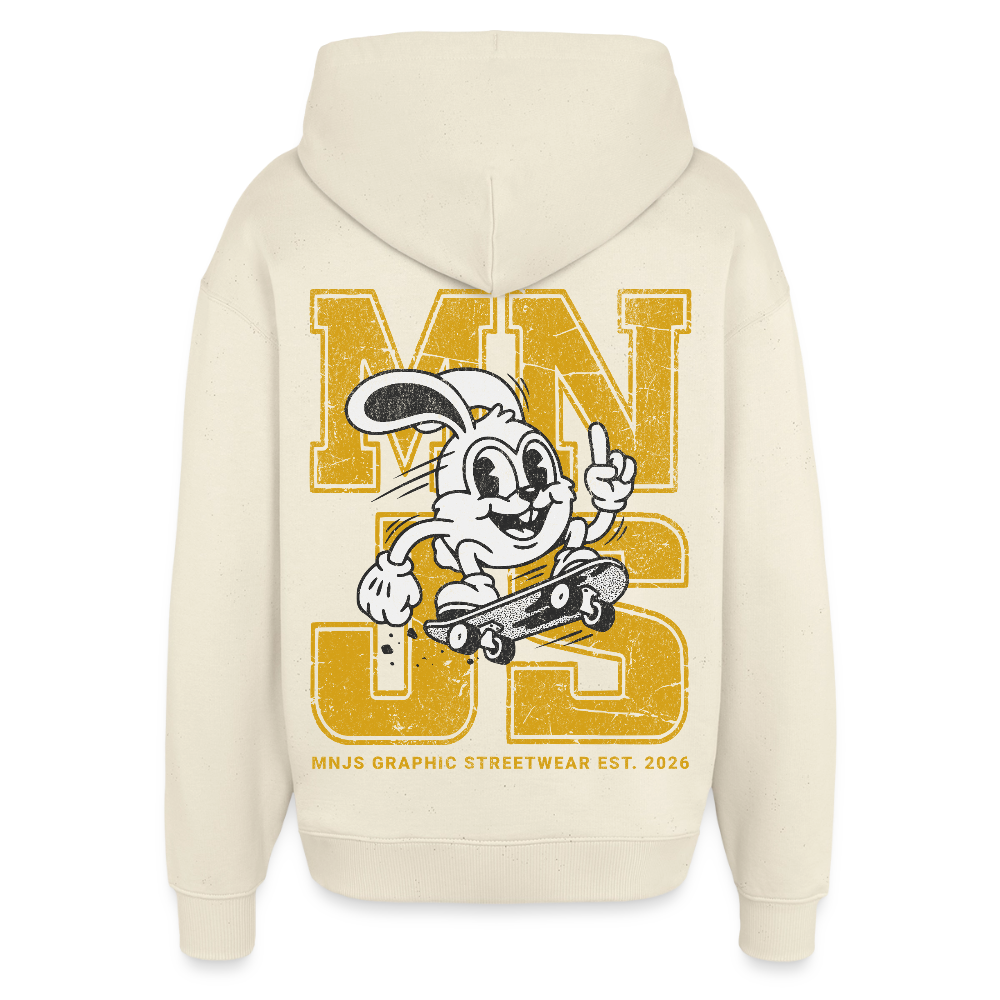 Skate Bunny Design – Oversized Unisex Hoodie - Natur