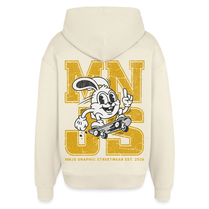 Skate Bunny Design – Oversized Unisex Hoodie - Natur