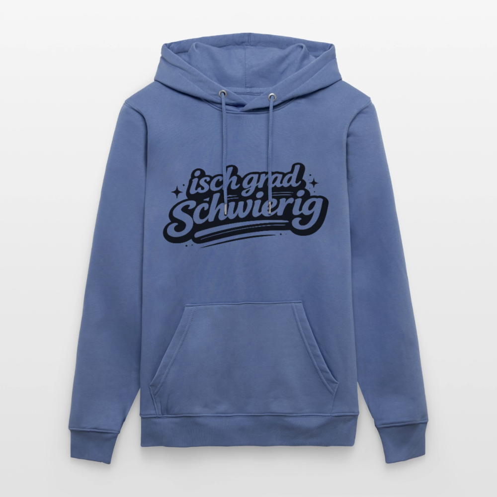 Isch grad schwierig Design – Unisex Bio-Hoodie - Blau