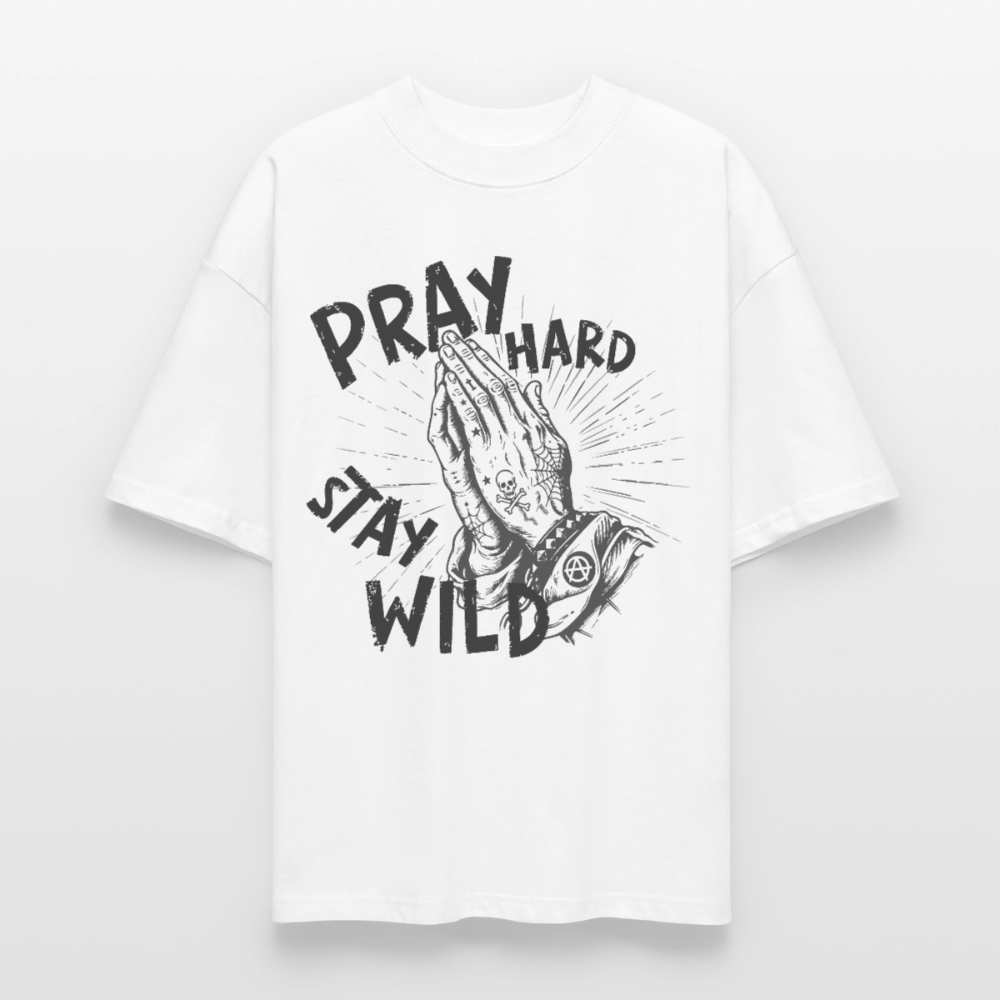 Pray Hard Design – Unisex Bio T-Shirt - Weiß