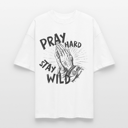 Pray Hard Design – Unisex Bio T-Shirt - Weiß